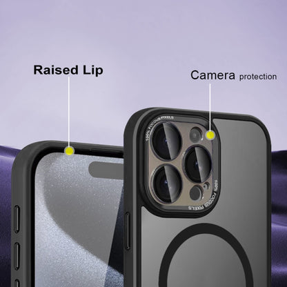 For iPhone 12 Colorful Armor Lens Film Translucent Skin Feel MagSafe Phone Case(Black) by buy2fix