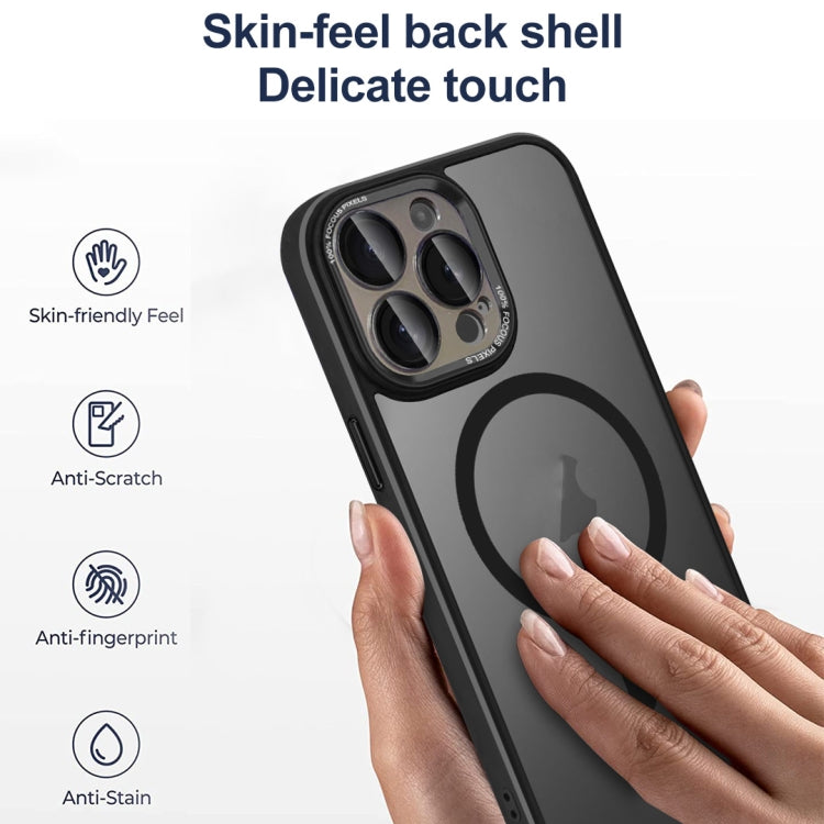 For iPhone 14 Plus Colorful Armor Lens Film Translucent Skin Feel MagSafe Phone Case(Grey) by buy2fix