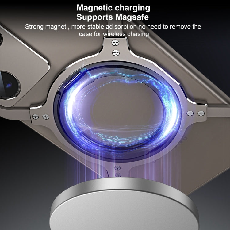 For Samsung Galaxy S24 5G Mechanical Arm Borderless MagSafe Holder Metal Phone Case(Black Purple) - Galaxy S24 5G Cases by buy2fix | Online Shopping UK | buy2fix