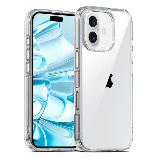 For iPhone 16 Plus PC Hybrid TPU Full Coverage Shockproof Phone Case(Transparent) by buy2fix
