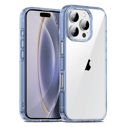 For iPhone 16 Pro PC Hybrid TPU Full Coverage Shockproof Phone Case(Transparent Blue) - iPhone 16 Pro Cases by buy2fix | Online Shopping UK | buy2fix