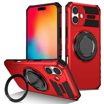 For iPhone 16 Plus Rotating Magnetic Holder Phone Case(Red) - iPhone 16 Plus Cases by buy2fix | Online Shopping UK | buy2fix