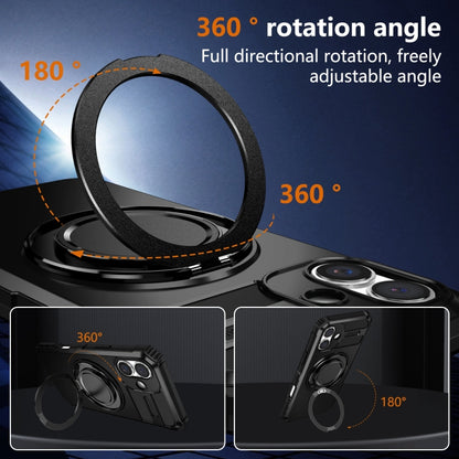 For iPhone 16 Rotating Magnetic Holder Phone Case(Black) - iPhone 16 Cases by buy2fix | Online Shopping UK | buy2fix