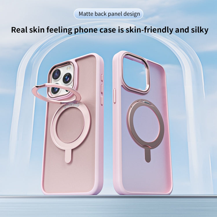 For iPhone 14 Plus Skin Feel Frosted MagSafe Magnetic Rotating Holder Phone Case(Purple) - iPhone 14 Plus Cases by buy2fix | Online Shopping UK | buy2fix