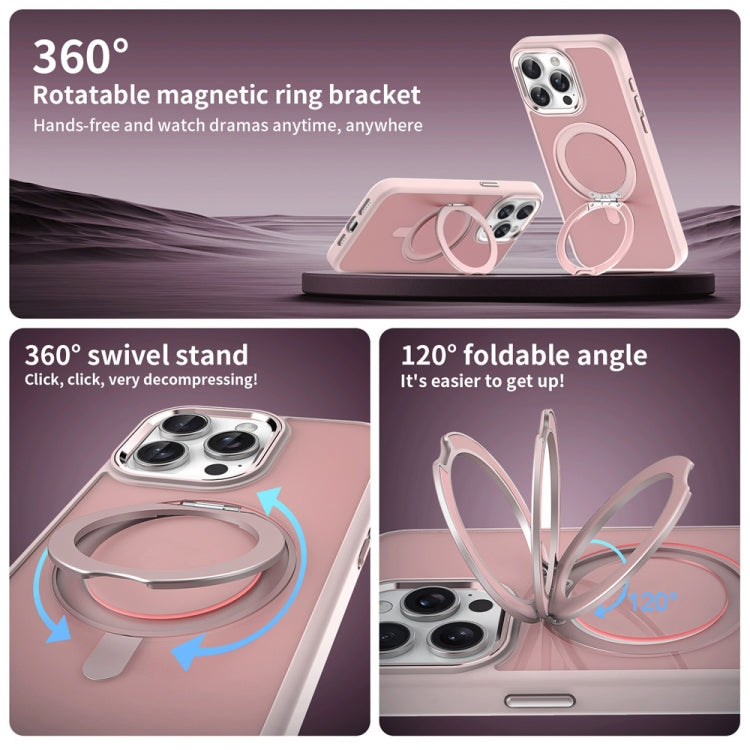 For iPhone 12 Skin Feel Frosted MagSafe Magnetic Rotating Holder Phone Case(Dark Blue) - iPhone 12 / 12 Pro Cases by buy2fix | Online Shopping UK | buy2fix
