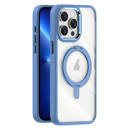 For iPhone 13 Pro Max Transparent MagSafe Magnetic Rotating Holder Phone Case(Light Blue) - iPhone 13 Pro Max Cases by buy2fix | Online Shopping UK | buy2fix