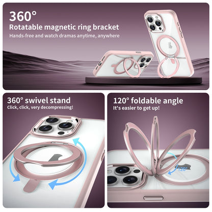 For iPhone 11 Transparent MagSafe Magnetic Rotating Holder Phone Case(Dark Blue) - iPhone 11 Cases by buy2fix | Online Shopping UK | buy2fix