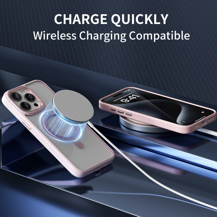 For iPhone 15 Plus Transparent MagSafe Magnetic Rotating Holder Phone Case(Black) - iPhone 15 Plus Cases by buy2fix | Online Shopping UK | buy2fix