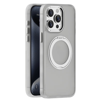 For iPhone 15 Pro Max Skin Feel Frosted MagSafe Magnetic Holder Phone Case(Light Grey) - iPhone 15 Pro Max Cases by buy2fix | Online Shopping UK | buy2fix