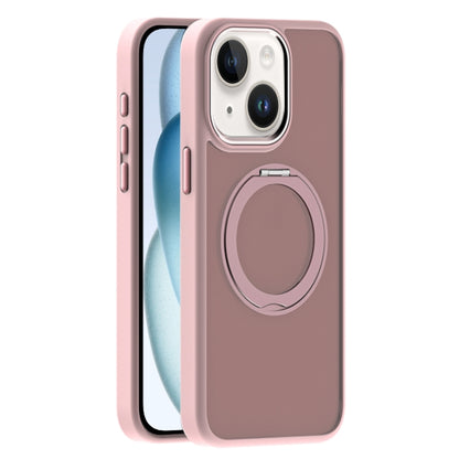 For iPhone 15 Plus Skin Feel Frosted MagSafe Magnetic Holder Phone Case(Pink) - iPhone 15 Plus Cases by buy2fix | Online Shopping UK | buy2fix