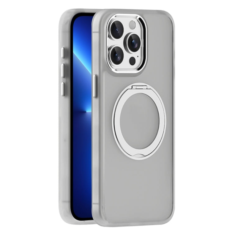 For iPhone 13 Pro Max Skin Feel Frosted MagSafe Magnetic Holder Phone Case(Light Grey) - iPhone 13 Pro Max Cases by buy2fix | Online Shopping UK | buy2fix