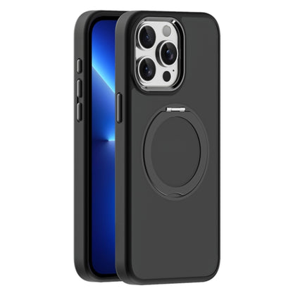For iPhone 13 Pro Max Skin Feel Frosted MagSafe Magnetic Holder Phone Case(Black) - iPhone 13 Pro Max Cases by buy2fix | Online Shopping UK | buy2fix