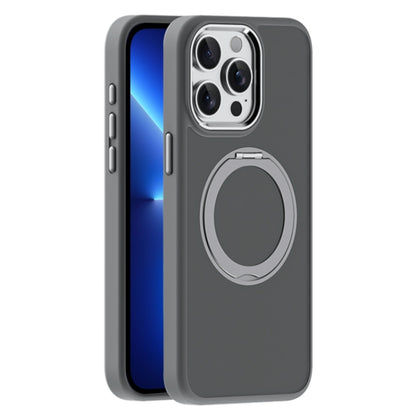 For iPhone 13 Pro Skin Feel Frosted MagSafe Magnetic Holder Phone Case(Dark Grey) - iPhone 13 Pro Cases by buy2fix | Online Shopping UK | buy2fix