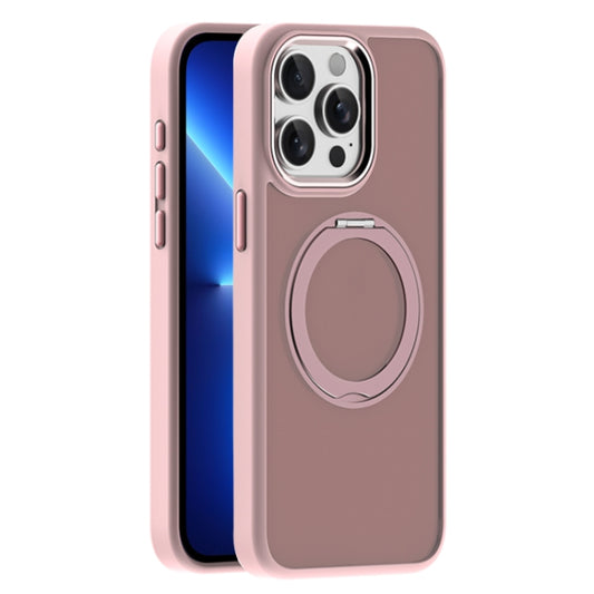 For iPhone 13 Pro Skin Feel Frosted MagSafe Magnetic Holder Phone Case(Pink) - iPhone 13 Pro Cases by buy2fix | Online Shopping UK | buy2fix