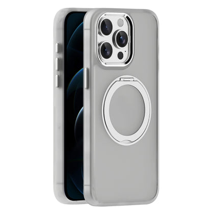 For iPhone 12 Pro Skin Feel Frosted MagSafe Magnetic Holder Phone Case(Light Grey) - iPhone 12 / 12 Pro Cases by buy2fix | Online Shopping UK | buy2fix