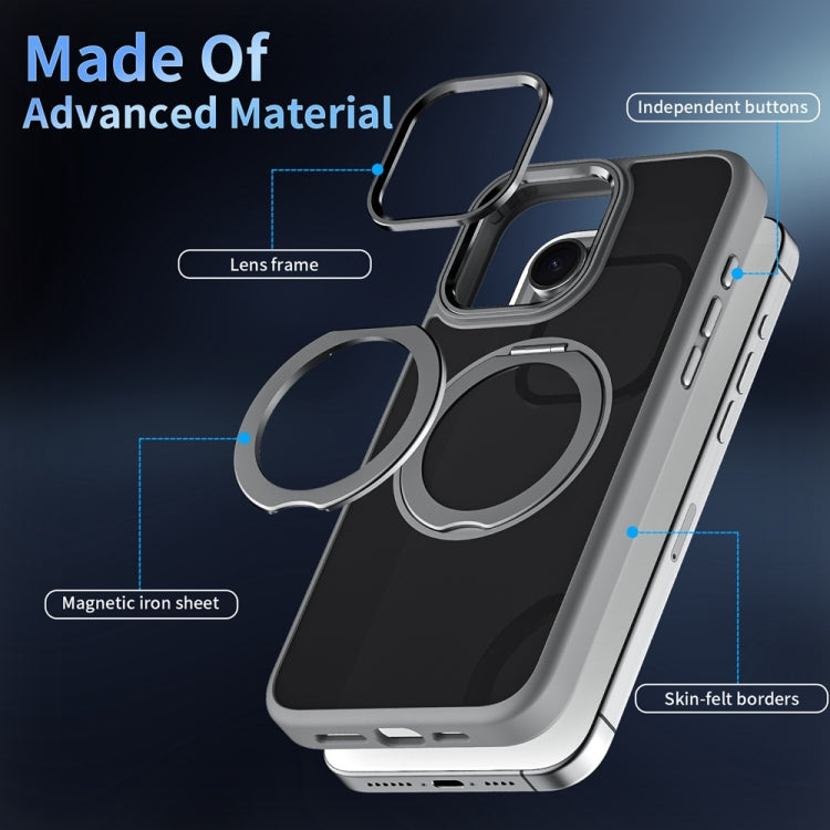 For iPhone 15 Pro Max Skin Feel Frosted MagSafe Magnetic Holder Phone Case(Black) - iPhone 15 Pro Max Cases by buy2fix | Online Shopping UK | buy2fix