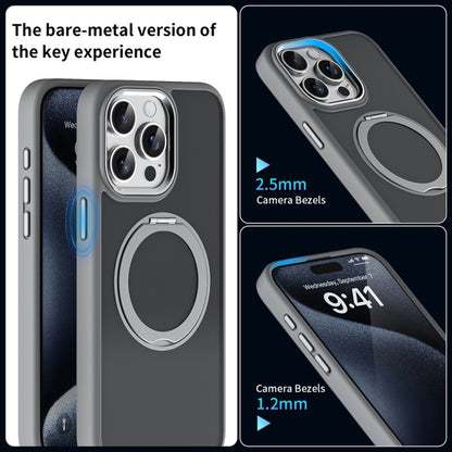 For iPhone 12 Skin Feel Frosted MagSafe Magnetic Holder Phone Case(Dark Blue) - iPhone 12 / 12 Pro Cases by buy2fix | Online Shopping UK | buy2fix