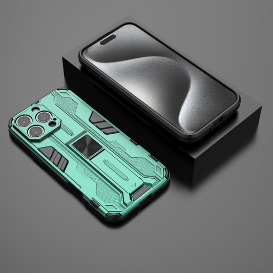 For iPhone 16 Pro Max Supersonic PC + TPU Holder Phone Case(Green) by buy2fix
