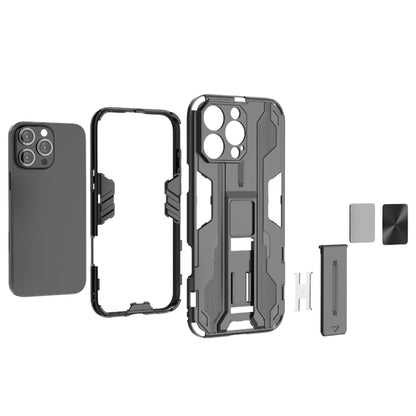 For iPhone 16 Pro Max Supersonic PC + TPU Holder Phone Case(Grey) - iPhone 16 Pro Max Cases by buy2fix | Online Shopping UK | buy2fix