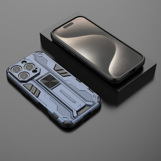 For iPhone 16 Pro Supersonic PC + TPU Holder Phone Case(Blue) by buy2fix