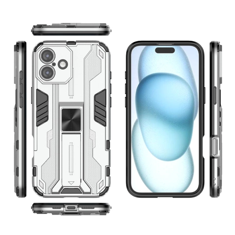 For iPhone 16 Plus Supersonic PC + TPU Holder Phone Case(White) - iPhone 16 Plus Cases by buy2fix | Online Shopping UK | buy2fix