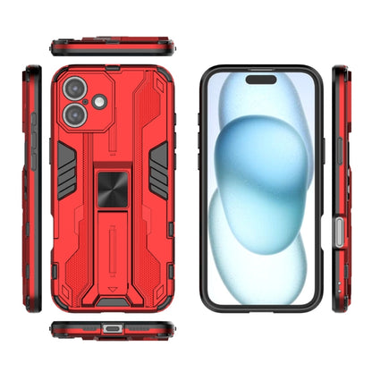 For iPhone 16 Plus Supersonic PC + TPU Holder Phone Case(Red) - iPhone 16 Plus Cases by buy2fix | Online Shopping UK | buy2fix