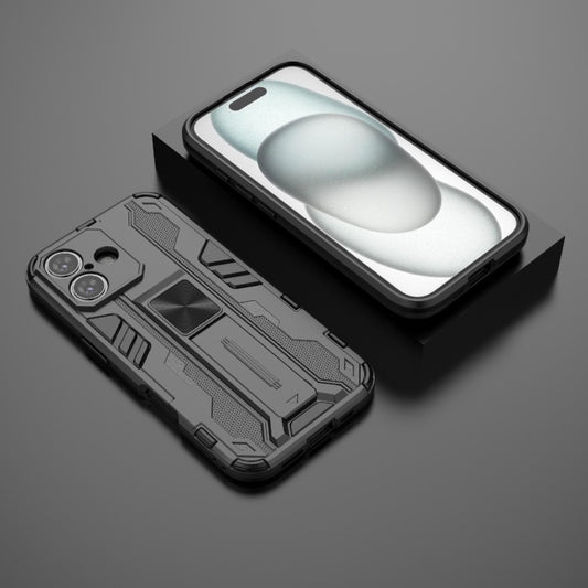 For iPhone 16 Supersonic PC + TPU Holder Phone Case(Black) by buy2fix