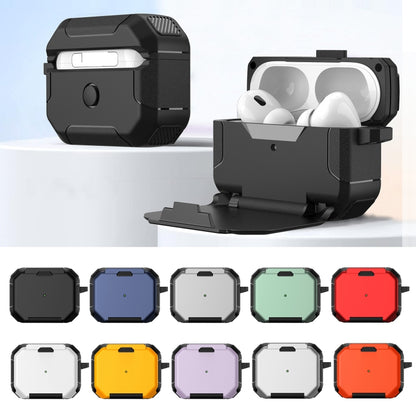 For AirPods 2 / 1 Phone Holder Design Earbuds Box Protective Case(Purple) - For AirPods 1/2 by buy2fix | Online Shopping UK | buy2fix