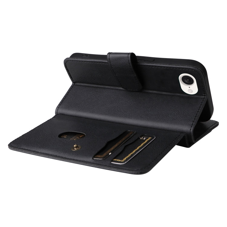 For iPhone 16e Multi-Function Wallet 10 Card Slots Leather Phone Case(Black) by buy2fix