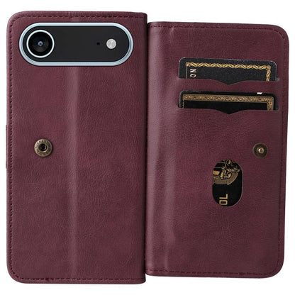 For iPhone Air Multi-Function Wallet 10 Card Slots Leather Phone Case(Claret) - iPhone Air Cases by buy2fix | Online Shopping UK | buy2fix