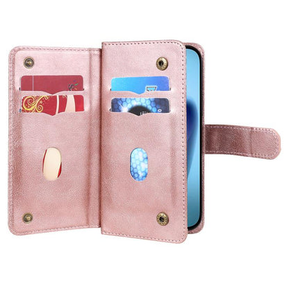 For iPhone Air Multi-Function Wallet 10 Card Slots Leather Phone Case(Rose Gold) - iPhone Air Cases by buy2fix | Online Shopping UK | buy2fix