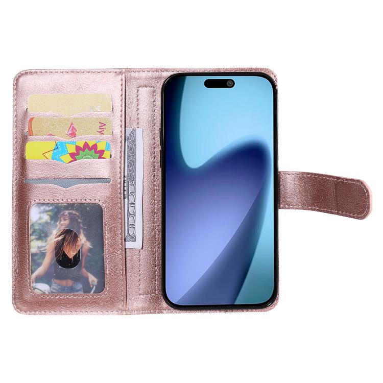 For iPhone Air Multi-Function Wallet 10 Card Slots Leather Phone Case(Rose Gold) - iPhone Air Cases by buy2fix | Online Shopping UK | buy2fix