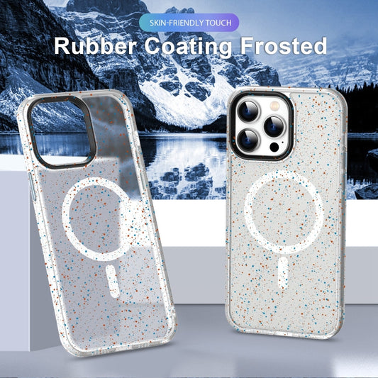 For iPhone 13 Pro Max Colorful Ink-splash Magsafe PC Hybrid TPU Phone Case(White) by buy2fix