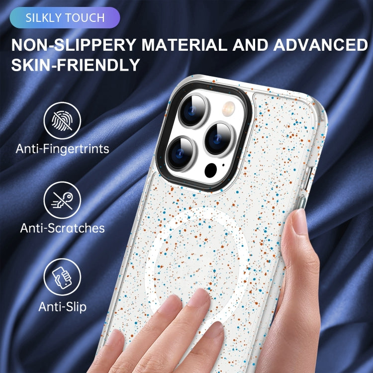 For iPhone 13 Pro Max Colorful Ink-splash Magsafe PC Hybrid TPU Phone Case(White) by buy2fix