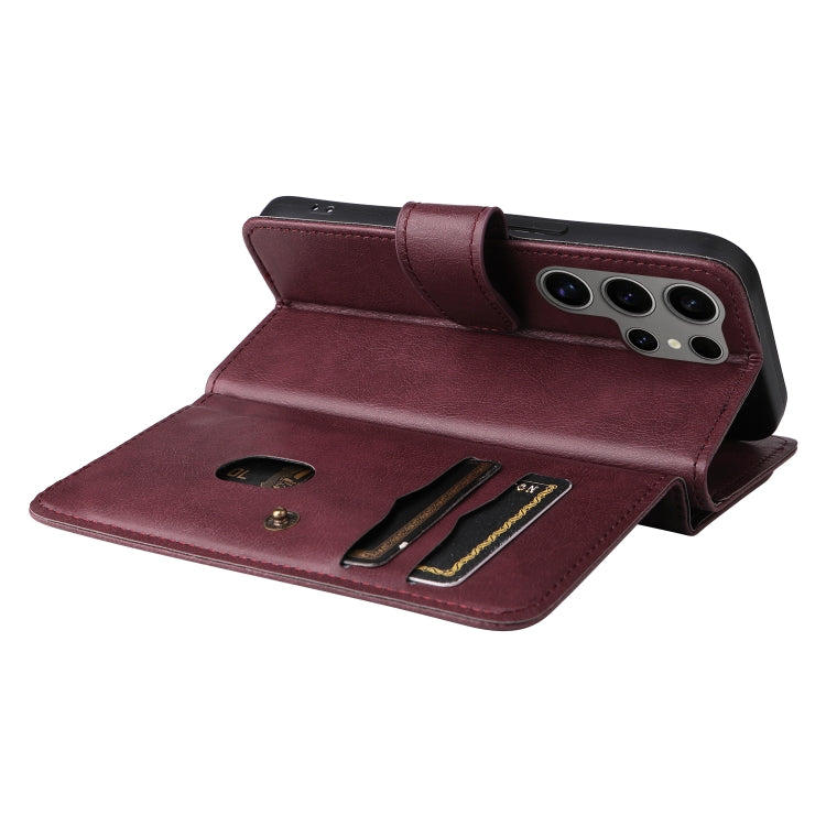 For Samsung Galaxy S25 Ultra 5G Multi-Function Wallet 10 Card Slots Leather Phone Case(Claret) - Galaxy S25 Ultra 5G Cases by buy2fix | Online Shopping UK | buy2fix