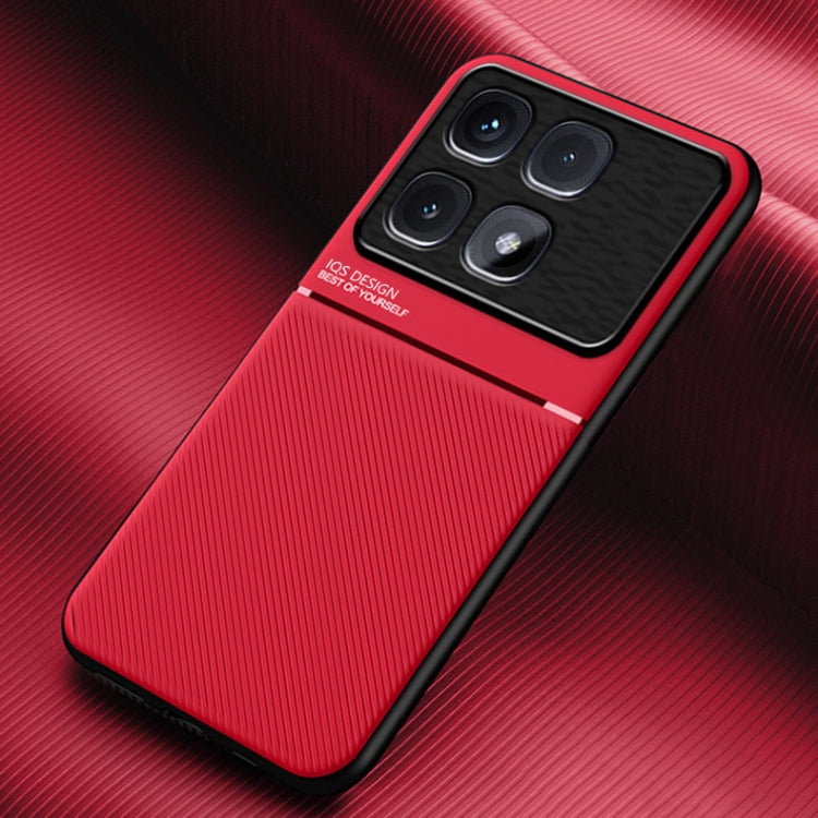 For Redmi K70 Ultra Classic Tilt Strip Grain Magnetic Shockproof PC + TPU Phone Case(Red) - Xiaomi Cases by buy2fix | Online Shopping UK | buy2fix