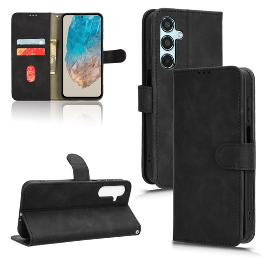 For Samsung Galaxy M35 Skin Feel Magnetic Flip Leather Phone Case(Black)