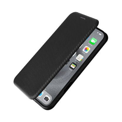 For iPhone 16 Pro Carbon Fiber Texture Flip Leather Phone Case(Black) - iPhone 16 Pro Cases by buy2fix | Online Shopping UK | buy2fix