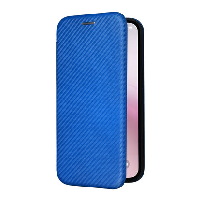 For iPhone SE 2024 Carbon Fiber Texture Flip Leather Phone Case(Blue) - More iPhone Cases by buy2fix | Online Shopping UK | buy2fix