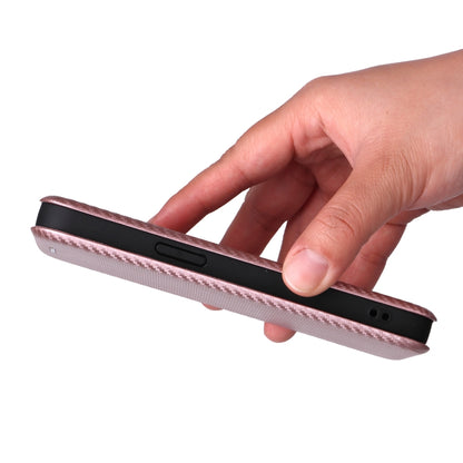For iPhone SE 2024 Carbon Fiber Texture Flip Leather Phone Case(Pink) - More iPhone Cases by buy2fix | Online Shopping UK | buy2fix