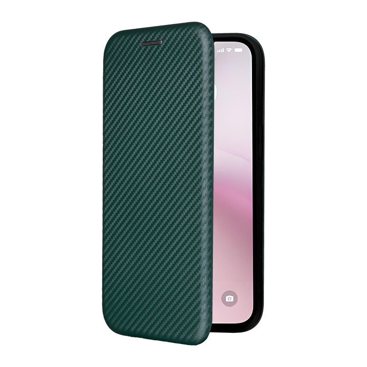 For iPhone SE 2024 Carbon Fiber Texture Flip Leather Phone Case(Green) - More iPhone Cases by buy2fix | Online Shopping UK | buy2fix