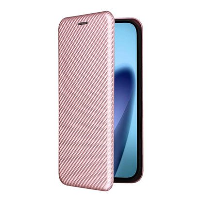 For iPhone Air Carbon Fiber Texture Flip Leather Phone Case(Pink) - iPhone Air Cases by buy2fix | Online Shopping UK | buy2fix