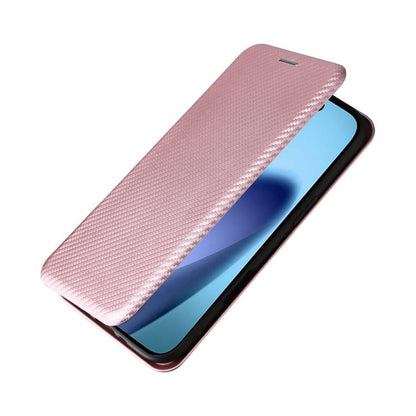 For iPhone Air Carbon Fiber Texture Flip Leather Phone Case(Pink) - iPhone Air Cases by buy2fix | Online Shopping UK | buy2fix