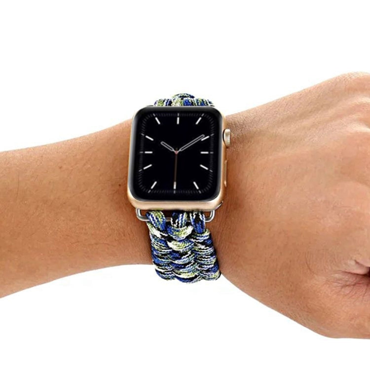 For Apple Watch Ultra 49mm&Watch Ultra 2 49mm / Series 9&8&7 45mm / SE 3&SE 2&6&SE&5&4 44mm / 3&2&1 42mm Umbrella Cord Nylon Braided Watch Band(Red) by buy2fix