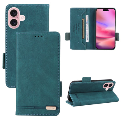 For iPhone 16 Plus Magnetic Clasp Leather Phone Case(Green) - iPhone 16 Plus Cases by buy2fix | Online Shopping UK | buy2fix