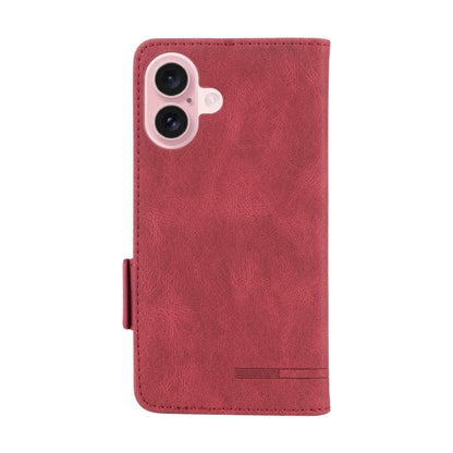 For iPhone 16 Plus Magnetic Clasp Leather Phone Case(Red) - iPhone 16 Plus Cases by buy2fix | Online Shopping UK | buy2fix