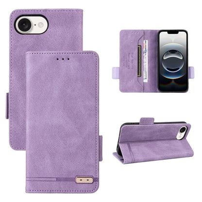 For iPhone SE 2024 Magnetic Clasp Leather Phone Case(Purple) - iPhone 16e Cases by buy2fix | Online Shopping UK | buy2fix
