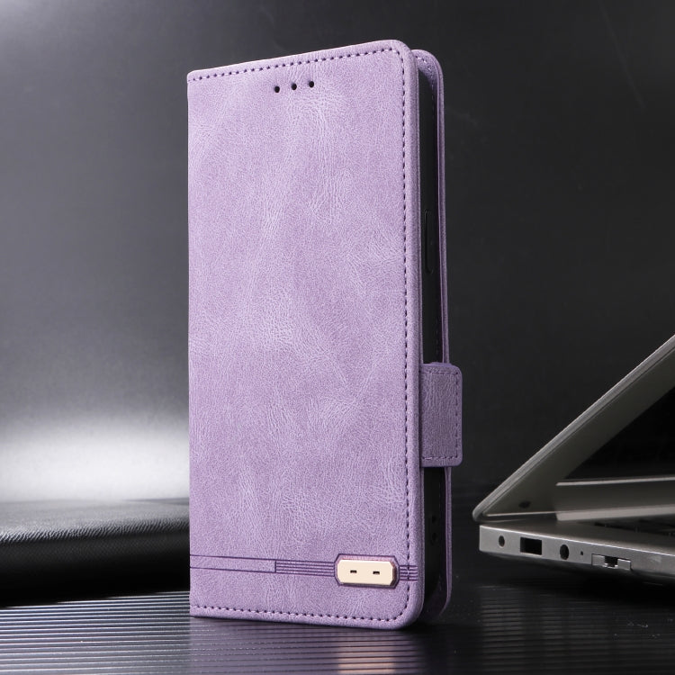 For iPhone SE 2024 Magnetic Clasp Leather Phone Case(Purple) - iPhone 16e Cases by buy2fix | Online Shopping UK | buy2fix