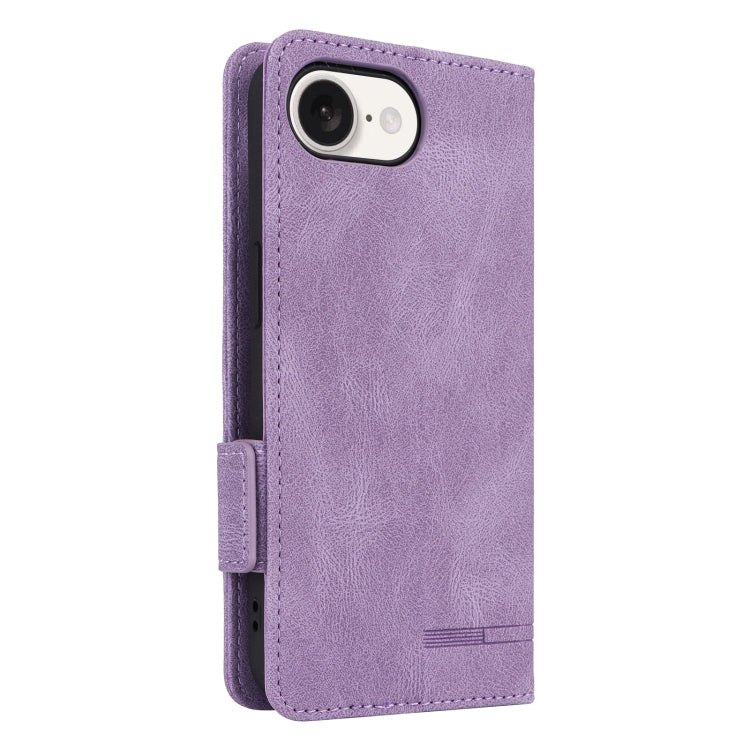 For iPhone SE 2024 Magnetic Clasp Leather Phone Case(Purple) - iPhone 16e Cases by buy2fix | Online Shopping UK | buy2fix
