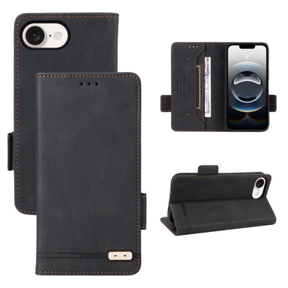 For iPhone SE 2024 Magnetic Clasp Leather Phone Case(Black) - iPhone 16e Cases by buy2fix | Online Shopping UK | buy2fix